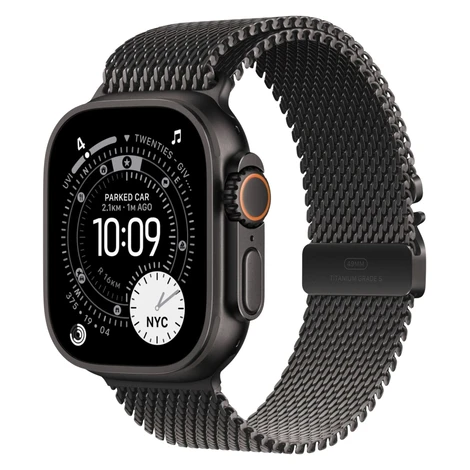 APPLE Watch Ultra 3 GPS + Cellular 49mm čierny titán - čierny titánový milánsky ťah - M