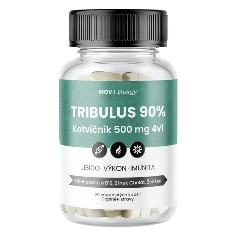 MOVIT ENERGY TRIBULUS 90% Kotvičník 500 mg 4v1, 60 kapsúl