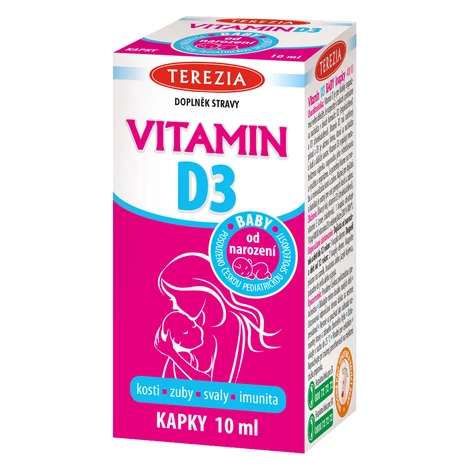 TEREZIA Vitamín D3 Baby kvapky od 1. mesiaca 10 ml