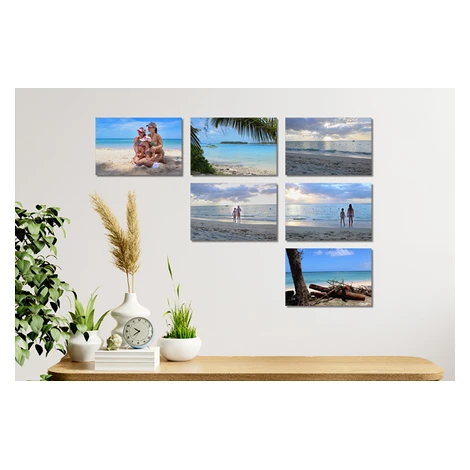 Fotoobrazy sada 6 kusov: 30x20 cm s vlastnými fotografiami, Plátno 100% bavlna: Premium Canvas 3