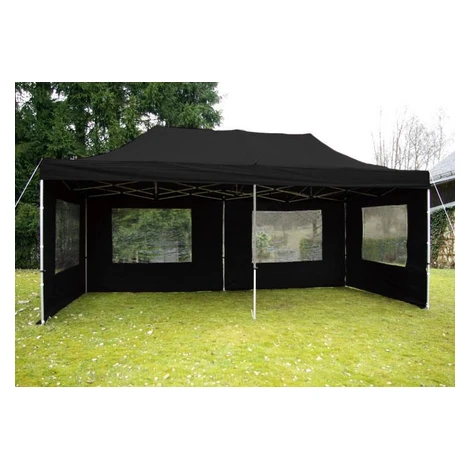 Garthen PROFI 2267 Záhradný párty stan 3x6 m čierny nožnicový