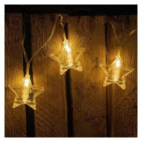 Nexos 64266 Vianočná svetelná reťaz hviezdy, teple biela, 10 LED