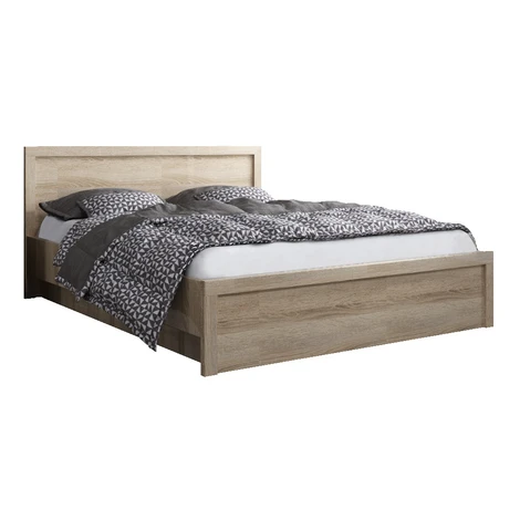 Posteľ s úložným priestorom, 160x200, dub sonoma, JESI NEW Tempo Kondela