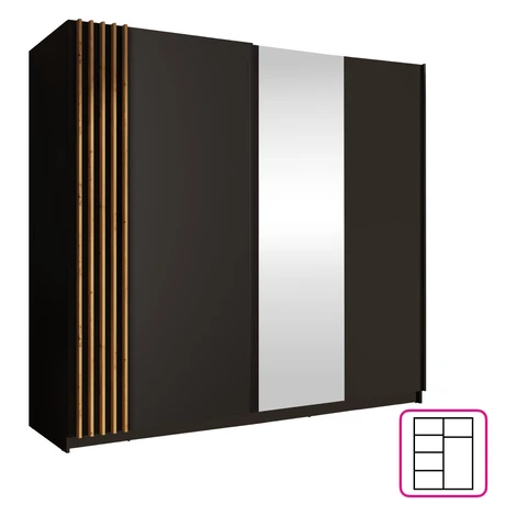 Skriňa, 2D-200, čierna/dub artisan, BAJADERO TYP 2 Tempo Kondela