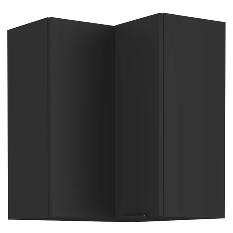 Horná rohová skrinka, čierna, SIBER 60x60 GN-72 2F Tempo Kondela