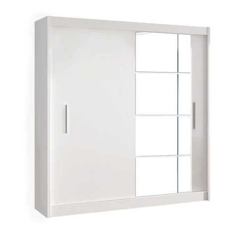 Skriňa s posuvnými dverami, biela, 180x215, LOW Tempo Kondela