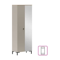Skriňa so zrkadlom, sivohnedá Taupe/dub silverjack, DOMCA 2D