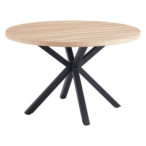 Jedálenský stôl, dub sonoma/čierna, priemer 120 cm, MEDOR Tempo Kondela