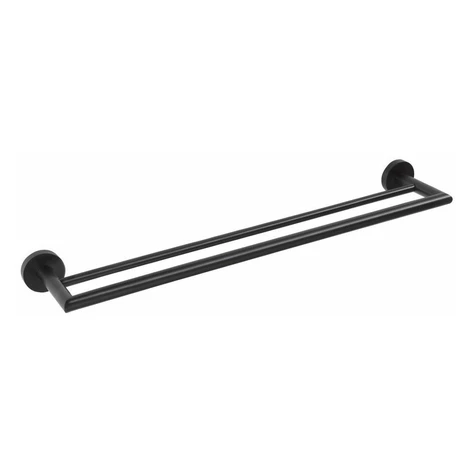 SAPHO XB401 X-Round Black dvojitý držiak uterákov, čierna