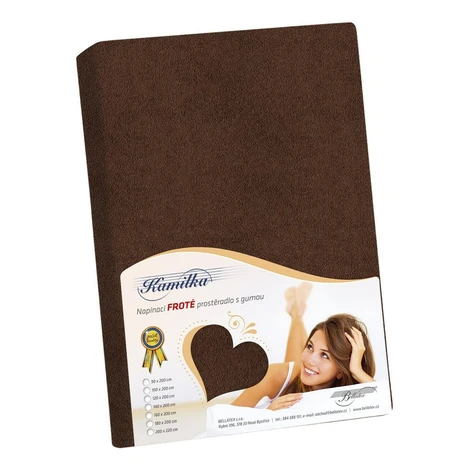 Bellatex Froté prestieradlo Kamilka tmavohnedá, 200 x 220 cm