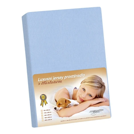Bellatex Jersey prestieradlo s elastanom modrá, 100 x 200 cm