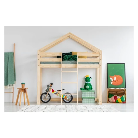 Vyvýšená posteľ Domček Clasic Play Front rozmer lôžka: 80 x 180 cm Adeko