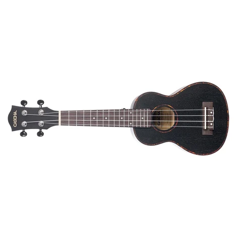 Cascha HH 2262L Soprano Ukulele Mahogany LH Black