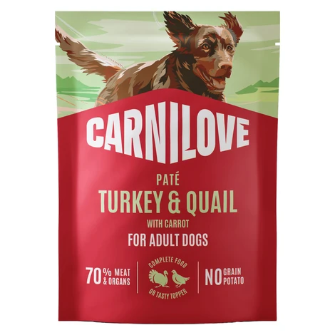 Kapsička CARNILOVE Paté pre dospelých psov morka a prepelica s mrkvou 300 g