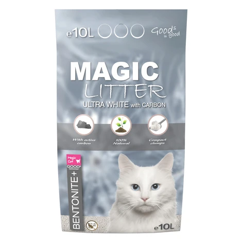 Magic Litter podstielka Bentonite Ultra White Carbon 10 l