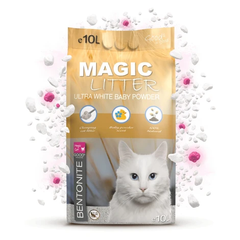 Magic Litter podstielka pre mačky Bentonite Ultra White Baby Powder 10 l