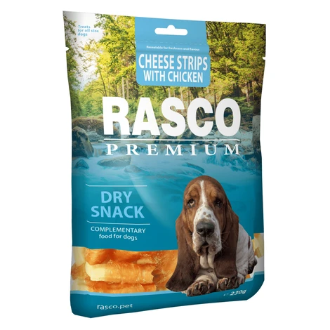 Rasco Premium pochúťka prúžky syra obalené kuracím mäsom 230 g