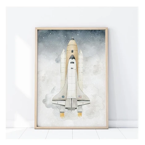 Vesmírny plagát s motívom rakety