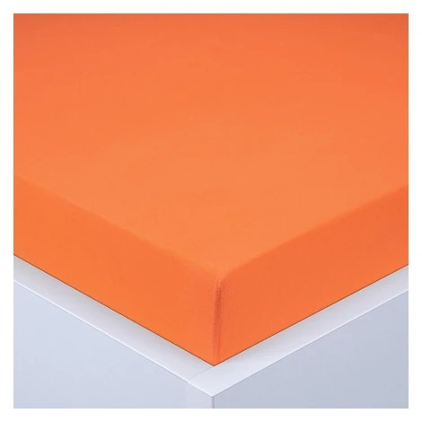 Napínacia plachta na posteľ jersey EXCLUSIVE oranžová 90 x 200 cm decoDoma
