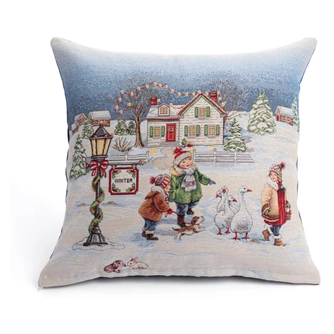Gobelínová obliečka na vankúš BIELE VIANOCE 45 x 45 cm decoDoma