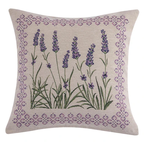 Gobelínová obliečka na vankúšik KVIETKY LEVANDUĽA 45 x 45 cm decoDoma