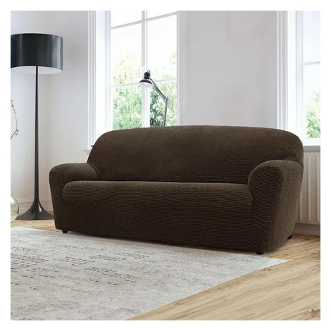Super strečové poťahy NIAGARA tabaková trojkreslo (š. 180 - 230 cm) Nueva Textura