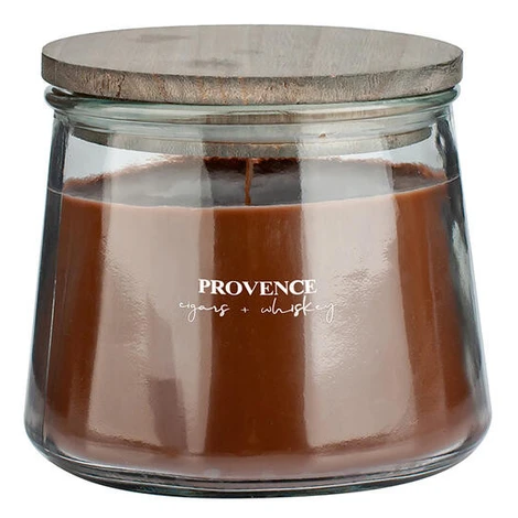Sviečka WOODEN s dreveným knôtom, Cigary a whisky 250 g