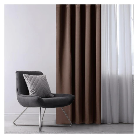 Zatemňovací záves blackout RESTILO tmavo hnedý 140 x 245 cm sada 2 ks decoDoma
