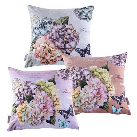 Súprava 3 ks obliečok na vankúšiky HORTENZIA 45 x 45 cm decoDoma