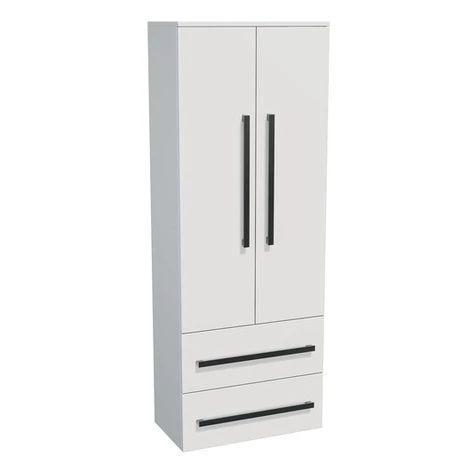 Kúpeľňová skrinka vysoká SAT Cube Way 60x163x33 cm biela lesk CUBE3CHV60BL