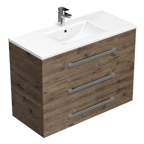 Kúpeľňová skrinka s umývadlom SAT Cube Way 100x76,5x46 cm dub Wellington mat CUBE461003DWMOD