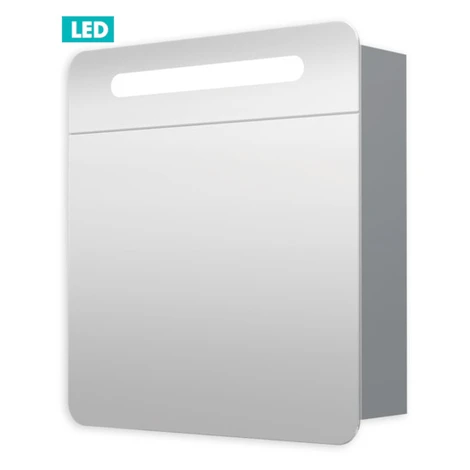 Zrkadlová skriňa 60 cm, 1 dvere ľavé, LED osvetlenie, zásuvka+vypínač, IP44 GALPIR60LED Naturel