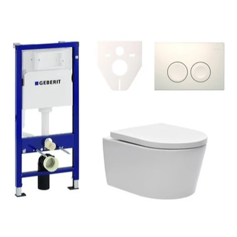 Cenovo zvýhodnený závesný WC set Geberit do ľahkých stien / predstenová montáž + WC SAT Brevis S