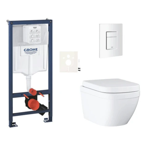 Závesný WC set do ľahkých stien / predstenová montáž GROHE Euro Ceramic SIKOGRSEUSCSH0