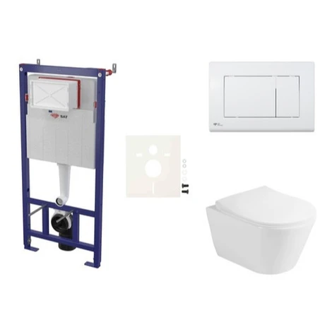 Cenovo zvýhodnený závesný WC set SAT do ľahkých stien / predstenová montáž + WC Glacera Ava SIKO