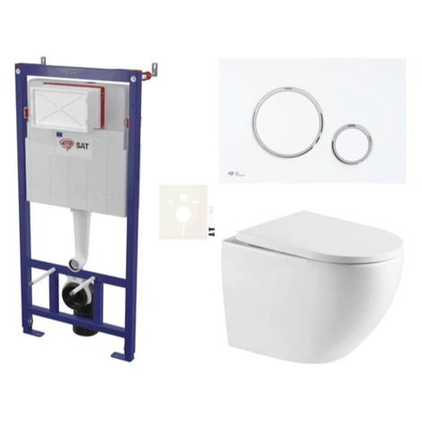 Závesný WC set do ľahkých stien / predstenová SAT SIKOSSREX6776K