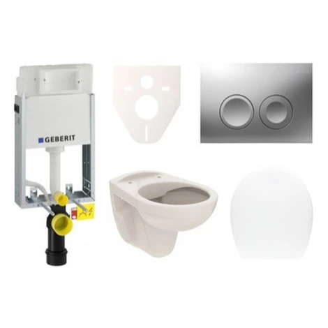 Cenovo zvýhodnený závesný WC set Geberit na zamurovanie + WC Ceramia S-Line SIKOGE1U3