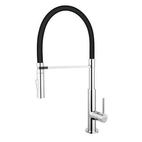 Drezová batéria Novaservis so silikónovým ramienkom čierna / chróm BLE4B