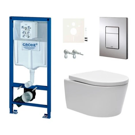 Cenovo zvýhodnený závesný WC set Grohe do ľahkých stien / predstenová montáž + WC SAT Brevis SIK