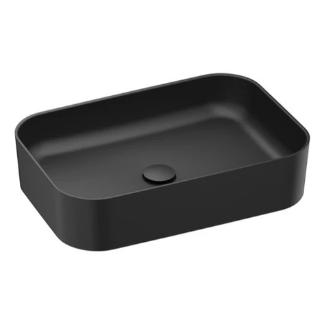 Ravak Ceramic Slim umývadlo na dosku 55x37 cm čierna mat bez otvoru pre batériu, bez prepadu XJX