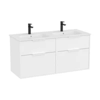 Roca Optica kúpeľňová skrinka s dvojumývadlom 120x58x45,5 cm biela matná mat OPT1202ZBM