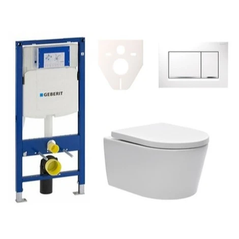 Cenovo zvýhodnený závesný WC set Geberit do ľahkých stien / predstenová montáž + WC SAT Brevis S