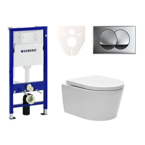 Cenovo zvýhodnený závesný WC set Geberit do ľahkých stien / predstenová montáž + WC SAT Brevis S