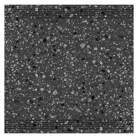 Schodovka SPECIÁL!!! Rako Porfido čierna 60x60 cm mat / lesk SCPORFIDO812