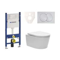 Cenovo zvýhodnený závesný WC set Geberit do ľahkých stien / predstenová montáž + WC SAT Brevis S