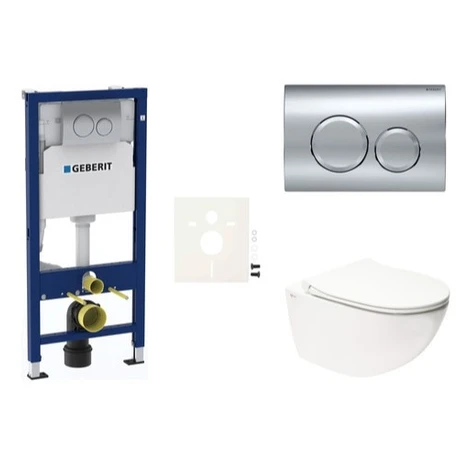 Cenovo zvýhodnený závesný WC set Geberit do ľahkých stien / predstenová montáž + WC SAT Infiniti
