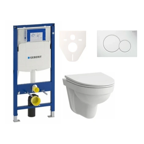 Cenovo zvýhodnený závesný WC set Geberit do ľahkých stien / predstenová montáž + WC Laufen Laufe