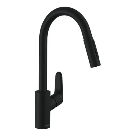 Hansgrohe Focus M41 drezová batéria s vyťahovacou spŕškou, 2 prúdy matná čierna 31815670