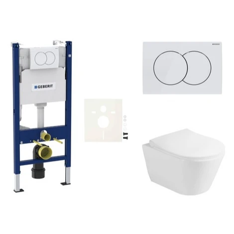 Cenovo zvýhodnený závesný WC set Geberit do ľahkých stien / predstenová montáž + WC Glacera Ava 