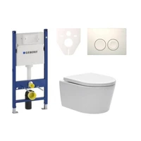 Cenovo zvýhodnený závesný WC set Geberit do ľahkých stien / predstenová montáž + WC SAT Brevis S